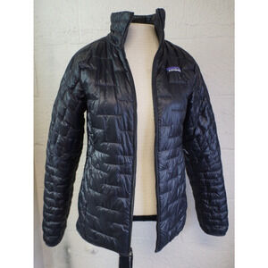 Patagonia Macro Puff Jacket Womens Size XS Black Quilted Insulated Puffer Micro